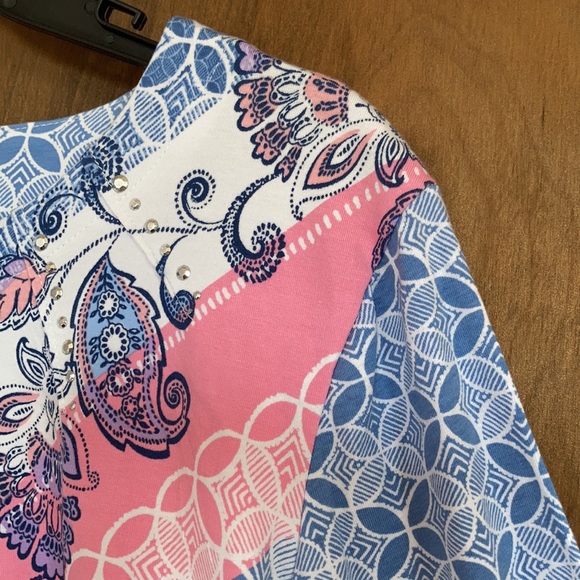 Alfred Dunner print embellished top PL - Picture 12 of 17